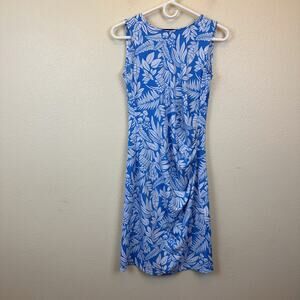 BROOKS BROTHERS $148 Slinky Stretch Floral Pleated Side Tank Dress Size Small